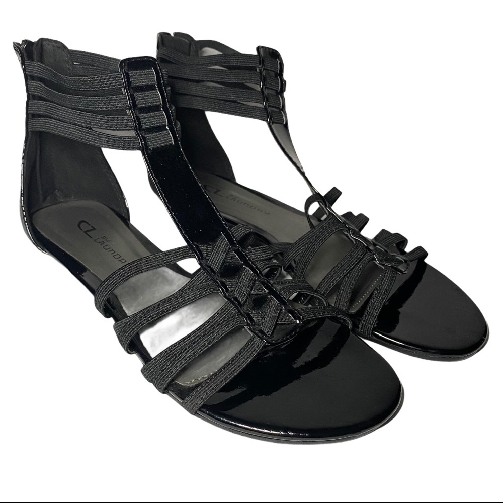 CL by Laundry Saphora Black Gladiator Flat Sandals